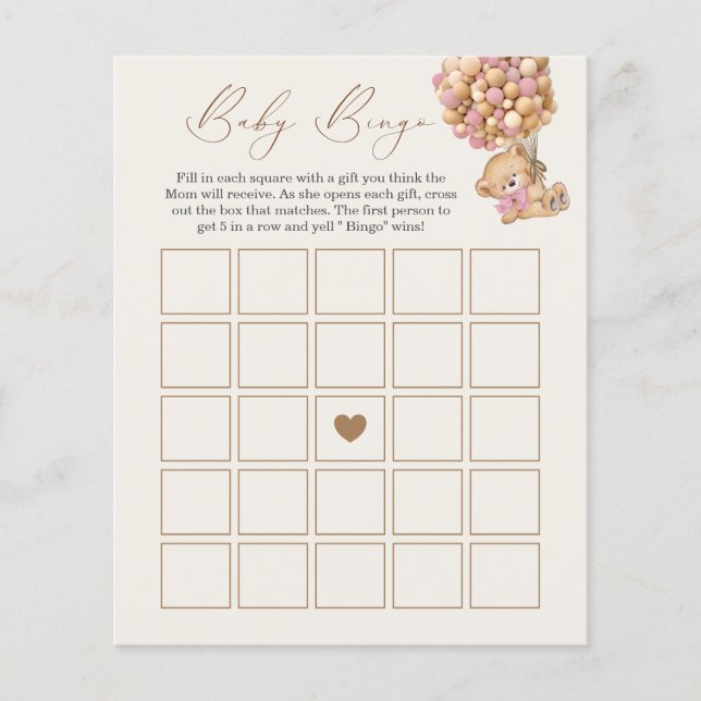 Papier Nous Pouvons Attendre Baby shower Bingo Jeu (Devant)