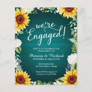 Papier Nous sommes engagés Rustic Engagement Party Invita