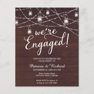 Papier Nous sommes engagés Rustic Engagement Party Invita
