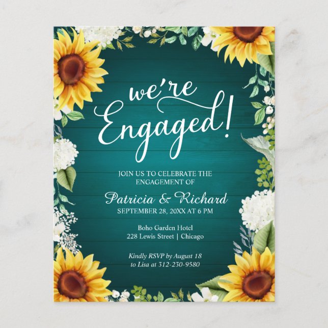 Papier Nous sommes fiancés Invitation de fête de fiançail (Devant)