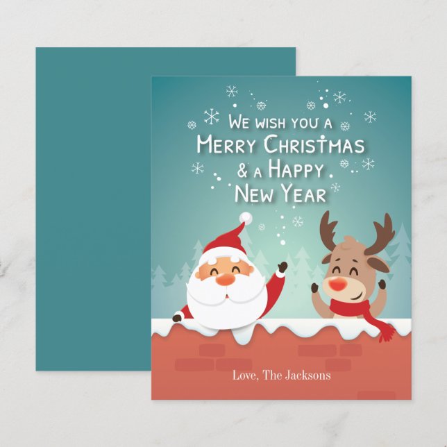 Papier Nous Vous Souhaitons Un Joyeux Noël Personnalisé P (Devant / Derrière)