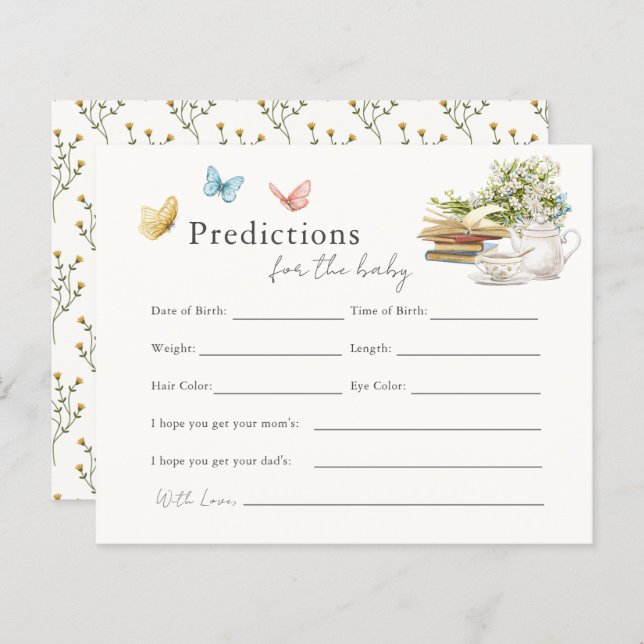 Papier Nouveau chapitre Livre Tea Party Baby Predictions (Devant / Derrière)