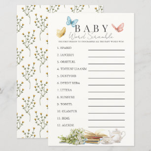 Papier Nouveau Chapitre Livre Thé Baby Mot Scramble Jeu