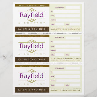 Papier NOUVEAUX certificats-cadeaux