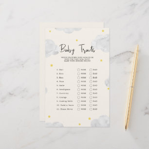 Papier Nuages Baby Traits Baby shower Jeu