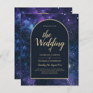 Papier NUDGET Starry Nuit violet bleu mariage INVITE