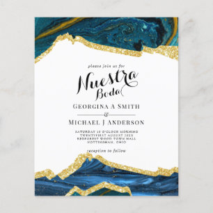Papier Nuestra Boda AGATE Gold Mariage espagnol INVITE