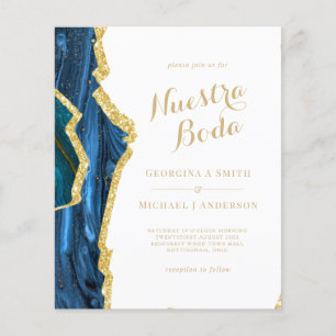 Papier Nuestra Boda AGATE Gold Mariage espagnol INVITE