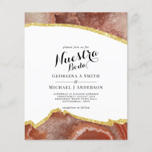 Papier Nuestra Boda AGATE Gold Mariage espagnol INVITE