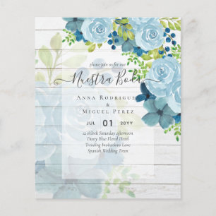 Papier NUESTRA BODA BUDGET Floral Bleu Dusty