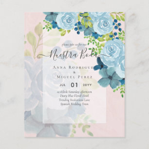 Papier NUESTRA BODA BUDGET Floral Bleu Dusty