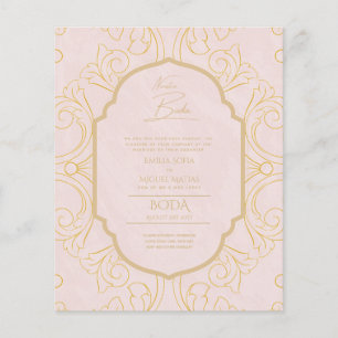 Papier Nuestra Boda Gold Frame Mariage espagnol INVITE