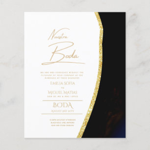 Papier Nuestra Boda Gold Texte AGATE Mariage INVITE