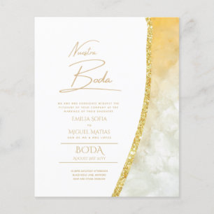 Papier Nuestra Boda Gold Texte AGATE Mariage INVITE