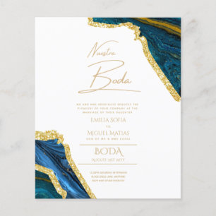 Papier Nuestra Boda Gold Texte AGATE Mariage INVITE