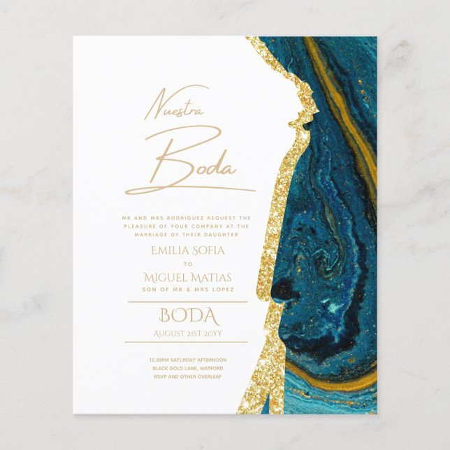 Papier Nuestra Boda Gold Texte AGATE Mariage INVITE (Devant)