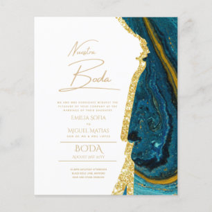Papier Nuestra Boda Gold Texte AGATE Mariage INVITE