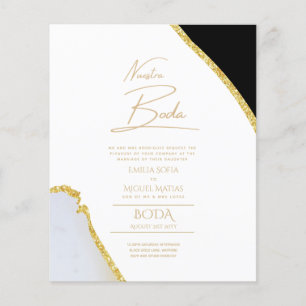 Papier Nuestra Boda Gold Texte AGATE Mariage INVITE