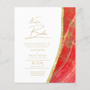 Papier Nuestra Boda Gold Texte AGATE Mariage INVITE