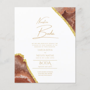 Papier Nuestra Boda Gold Texte AGATE Mariage INVITE