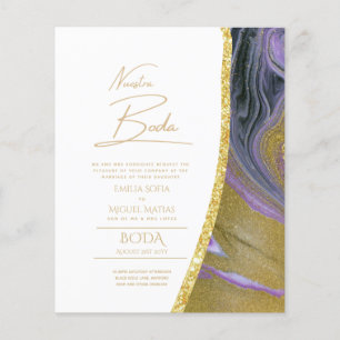 Papier Nuestra Boda Gold Texte AGATE Mariage INVITE