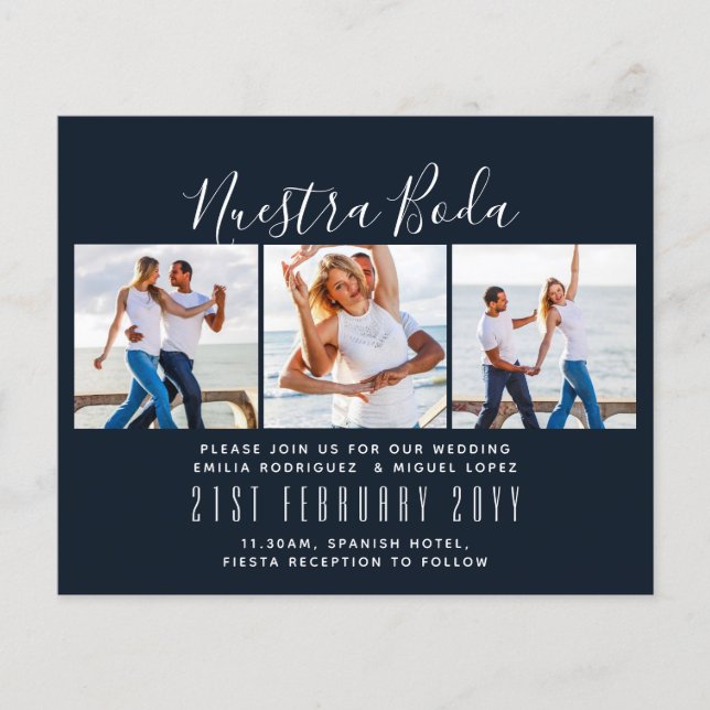 Papier Nuestra Boda Photo Collage Mariage INVITE (Devant)