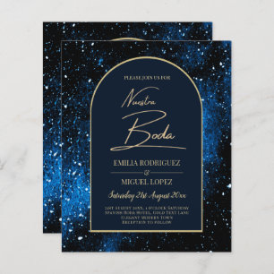 Papier NUESTRA BODA Starry Night Marine Blue Gold INVITAT