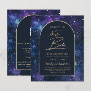 Papier NUESTRA BODA Starry Nuit violet bleu INVITATION