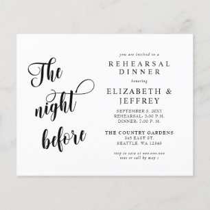 Papier Nuit budgétaire avant la répétition Dîner Invitati