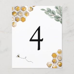 Papier Numéro de table de la douche d'abeille et d'eucaly