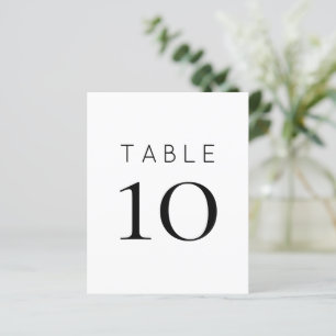 Papier Numéro de table de Mariage noir simple