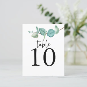 Papier Numéro de table du Mariage de script Eucalyptus