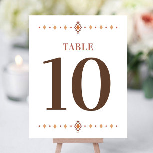 Papier Numéro de table du Mariage occidental