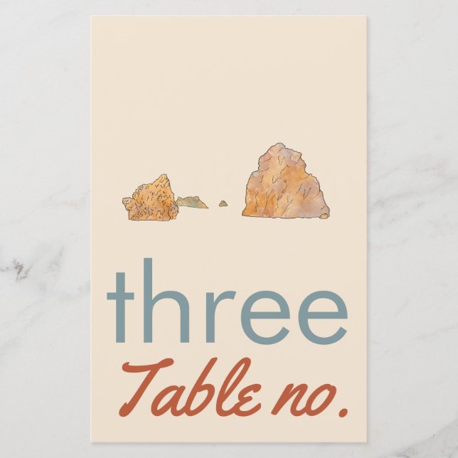 Papier Numéro de table mariage avec animaux de l'océan po (Devant)