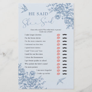 Papier Nuptiale Dusty Blue Chinoiserie Il Dit Qu'Elle Dit