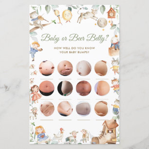 Papier Nursery Rhyme Baby or Beer Belly Baby shower Jeu