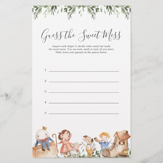 Papier Nursery Rhymes Baby shower Devine The Sweet Mess (Devant)