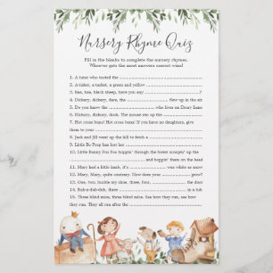 Papier Nursery Rhymes Baby shower Nursery Rhyme Jeu