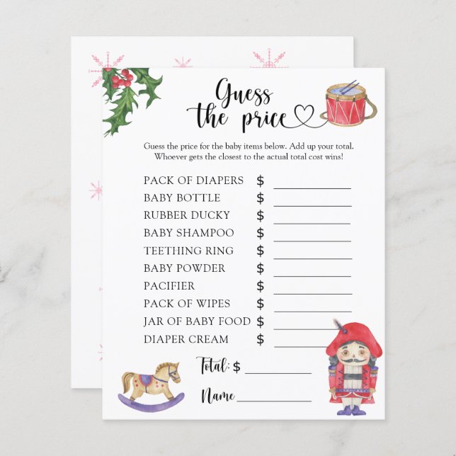 Papier Nutcracker - Devinez le prix ! Jeu (Devant / Derrière)