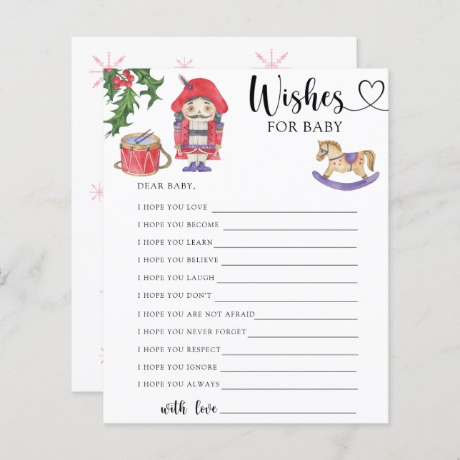 Papier Nutcracker - Partie | voeux pour bébé (Devant / Derrière)