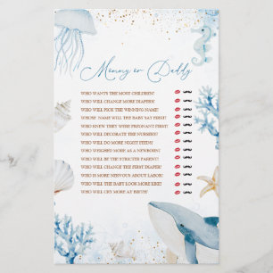 Papier Océan Mer Vous Bientôt Baby Shower Maman ou Papa