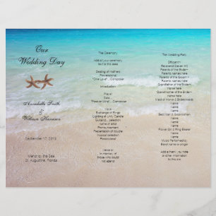Papier Ocean Tri-Fold Tropical Beach Wedding Program