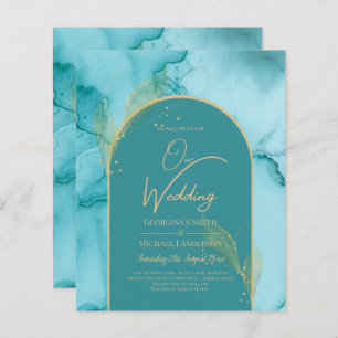 Papier Ocean Turquoise Turquoise Gold Mariage