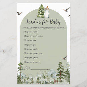 Papier Oh Boy Adventure Pine Forest Voeux pour bébé