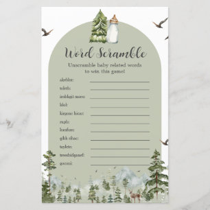 Papier Oh Boy Adventure Pine Forest Word Scramble Jeu