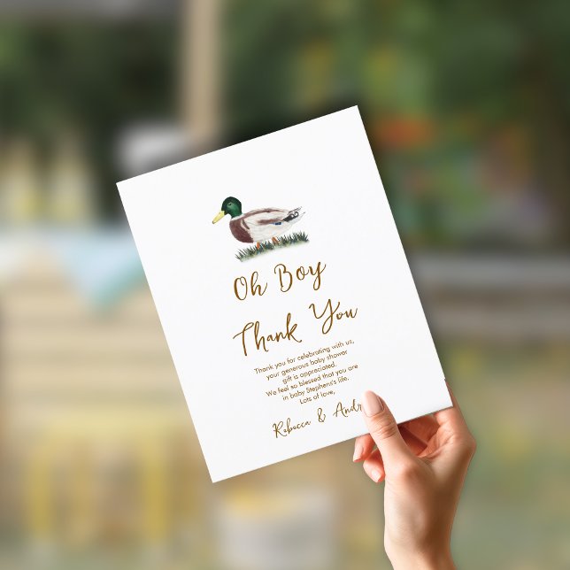 Papier Oh Boy Mallard Baby shower de canard Merci (Créateur téléchargé)