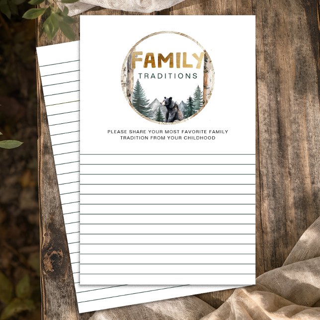 Papier Oh Boy Woodland Ours Famille Traditions Baby showe (Family Traditions Baby Shower Keepsake)