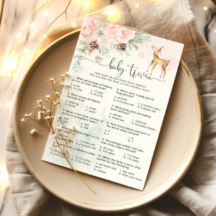 Papier Oh cerf hiver calligraphie bébé trivia jeu