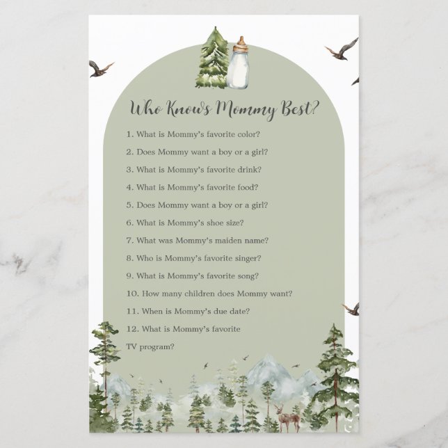 Papier Oh Garçon Aventure Pine Forest Qui Connaît Maman M (Devant)