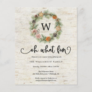 Papier Oh What Fun Wreath Budget Fête Invitation